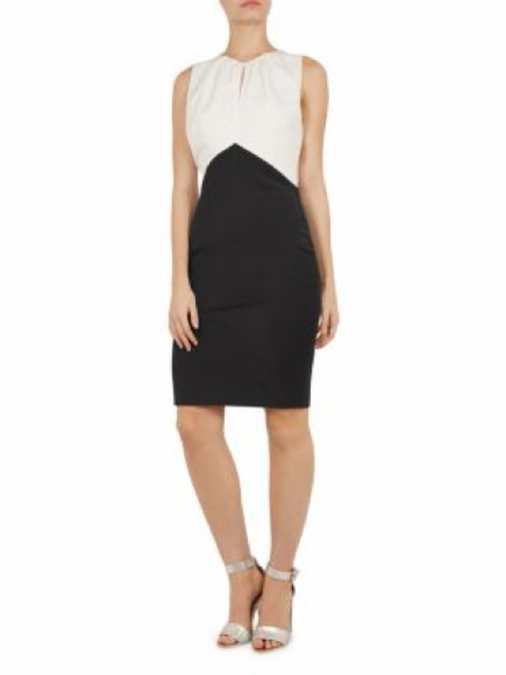 Ted Baker Zemalid Black and White Sleeveless Sheath Dress